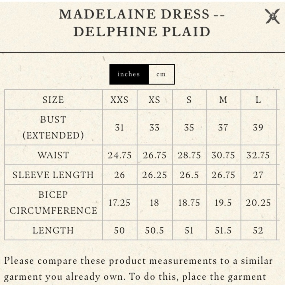 DOEN Delphine Plaid Madeleine Dress NWT XS Prarie style - Picture 6 of 11